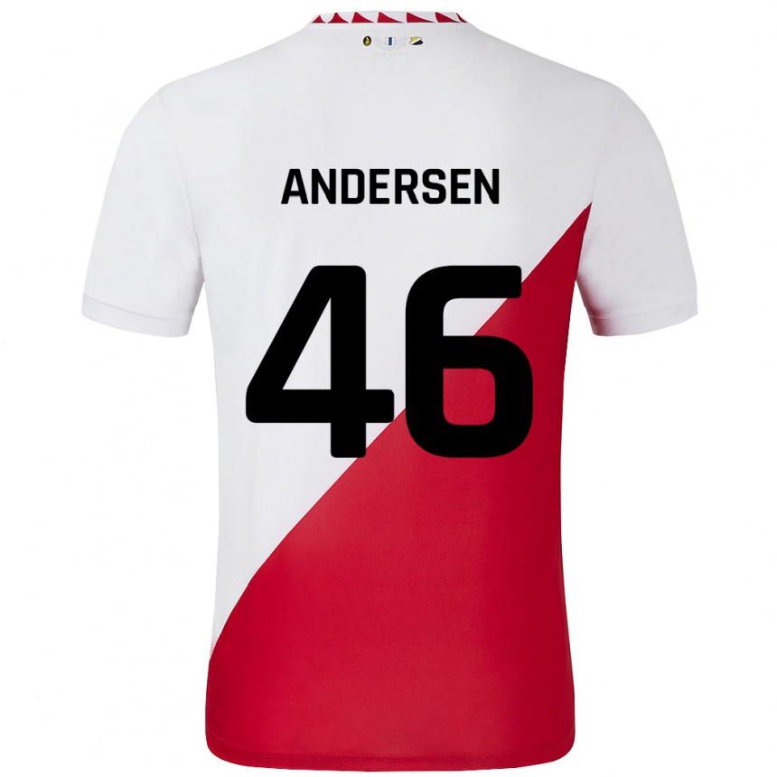 Kids Football Silas Andersen #46 White Red Home Jersey 2024/25 T-Shirt Australia