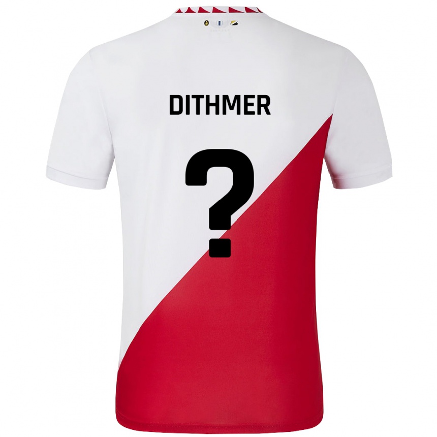 Kids Football Andreas Dithmer #0 White Red Home Jersey 2024/25 T-Shirt Australia