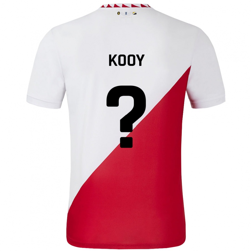 Kids Football Wessel Kooy #0 White Red Home Jersey 2024/25 T-Shirt Australia