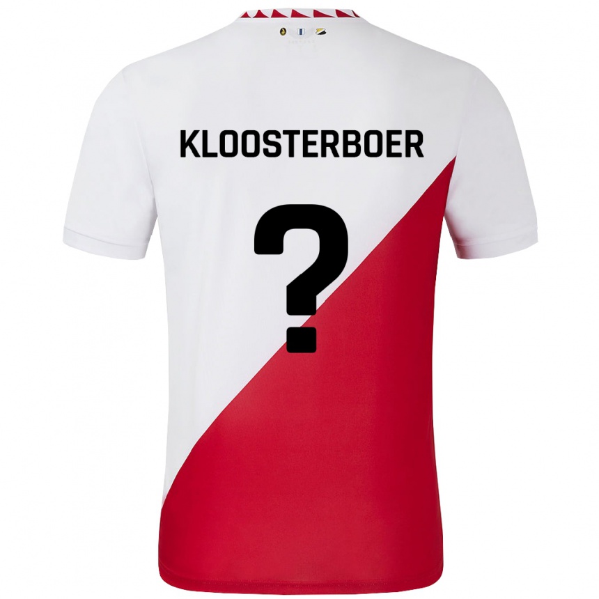 Kids Football Per Kloosterboer #0 White Red Home Jersey 2024/25 T-Shirt Australia