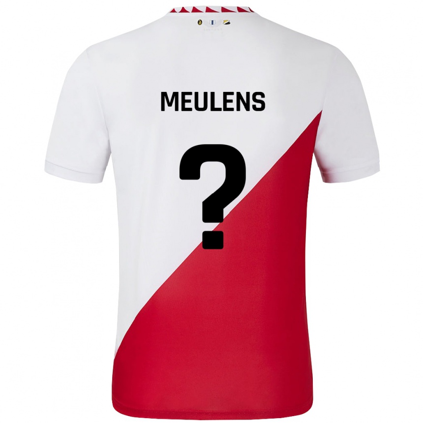 Kids Football Giordinelo Meulens #0 White Red Home Jersey 2024/25 T-Shirt Australia