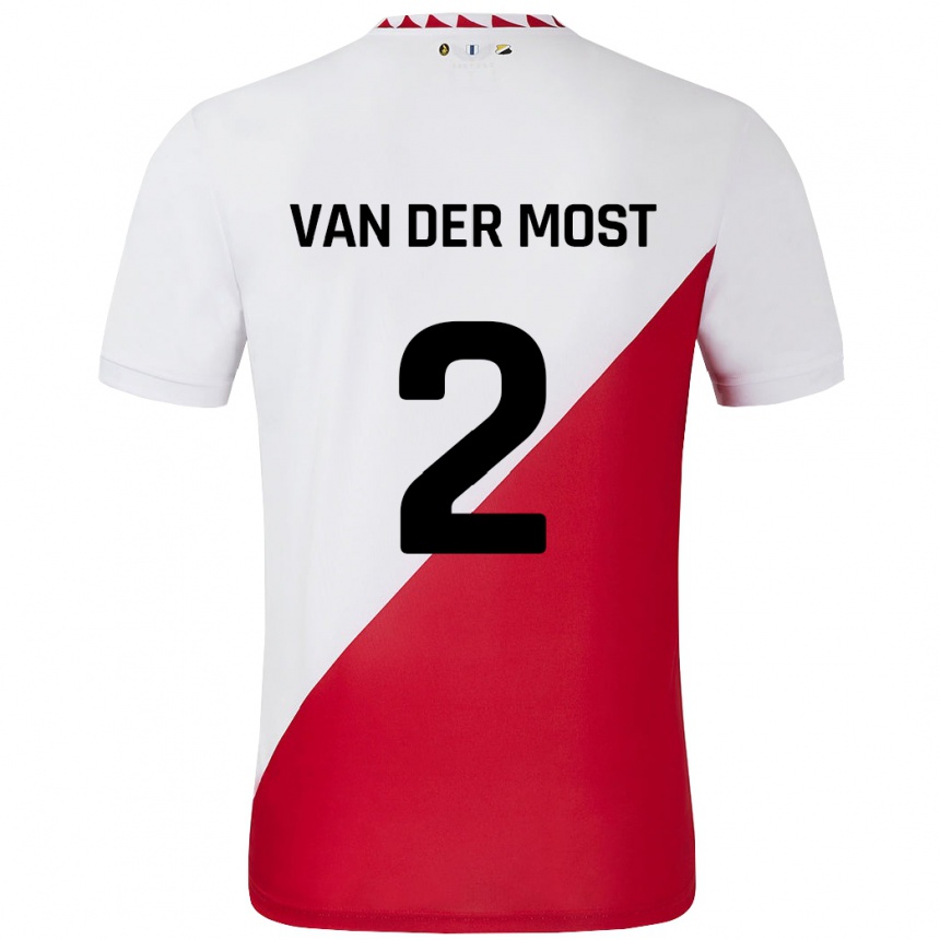 Kids Football Liza Van Der Most #2 White Red Home Jersey 2024/25 T-Shirt Australia