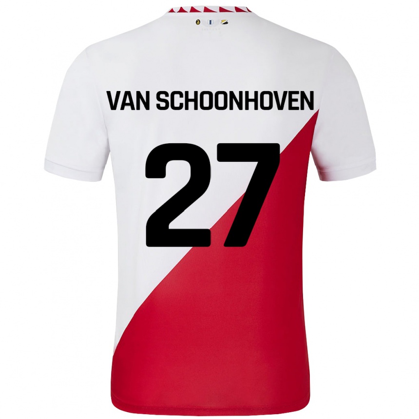 Kids Football Nurija Van Schoonhoven #27 White Red Home Jersey 2024/25 T-Shirt Australia