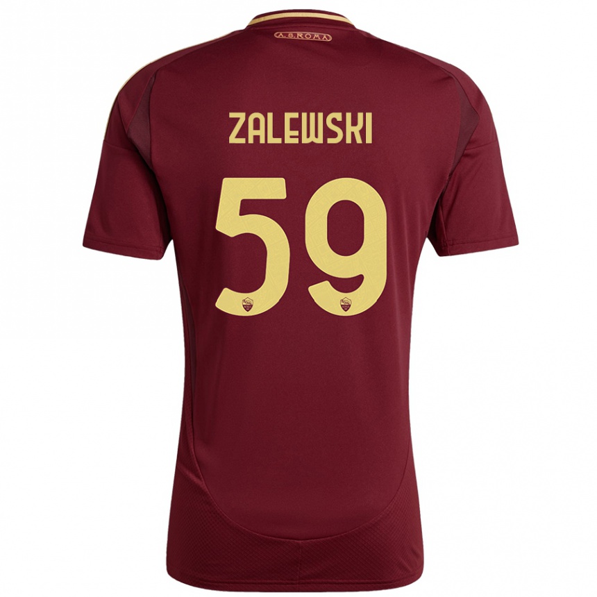 Kids Football Nicola Zalewski #59 Red Brown Gold Home Jersey 2024/25 T-Shirt Australia