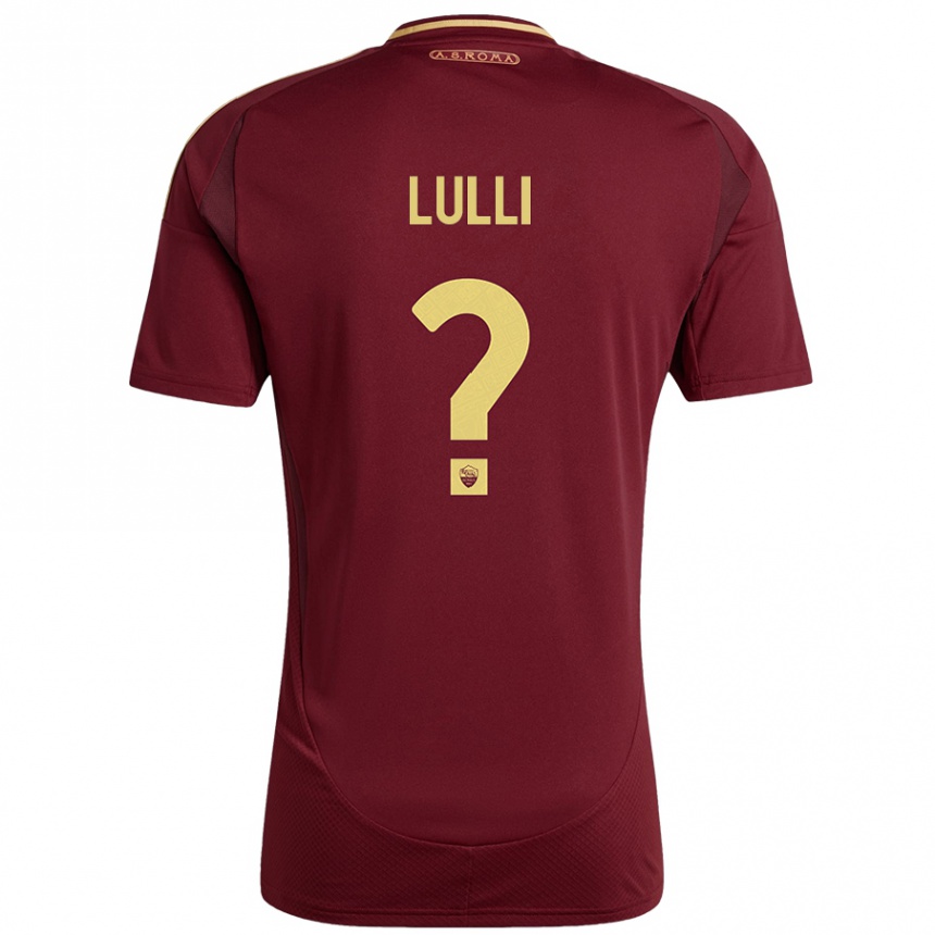 Kids Football Emanuele Lulli #0 Red Brown Gold Home Jersey 2024/25 T-Shirt Australia