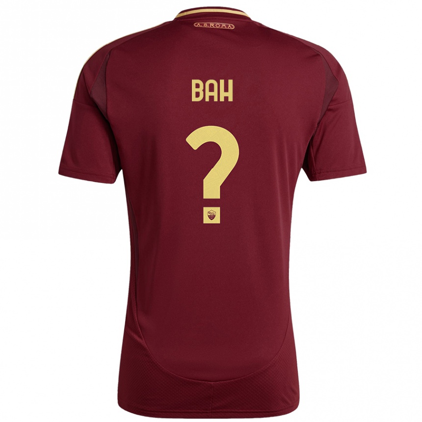 Kids Football Muhammed Bah #0 Red Brown Gold Home Jersey 2024/25 T-Shirt Australia