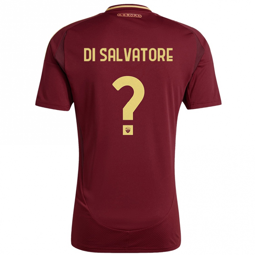 Kids Football Diego Di Salvatore #0 Red Brown Gold Home Jersey 2024/25 T-Shirt Australia