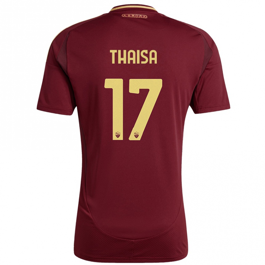 Kids Football Thaisa #17 Red Brown Gold Home Jersey 2024/25 T-Shirt Australia