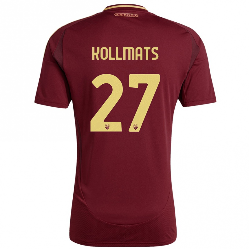 Kids Football Beata Kollmats #27 Red Brown Gold Home Jersey 2024/25 T-Shirt Australia