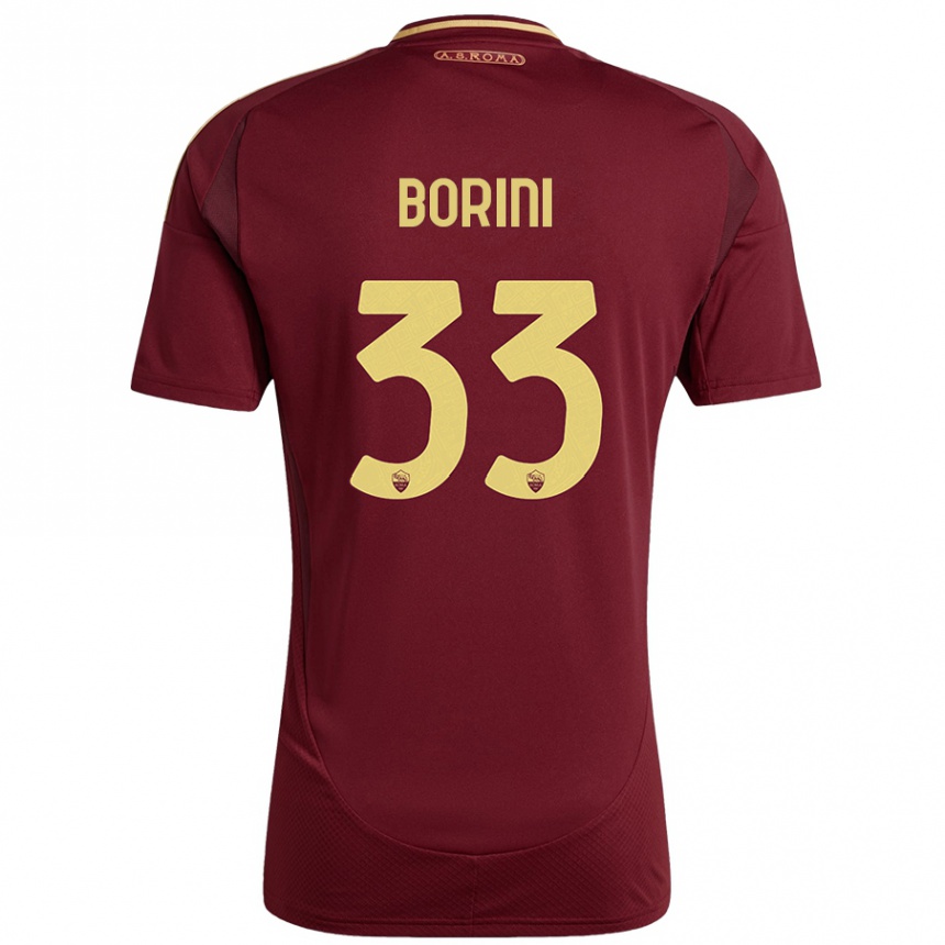 Kids Football Joyce Borini #33 Red Brown Gold Home Jersey 2024/25 T-Shirt Australia