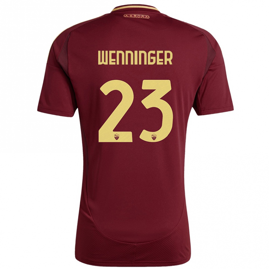 Kids Football Carina Wenninger #23 Red Brown Gold Home Jersey 2024/25 T-Shirt Australia