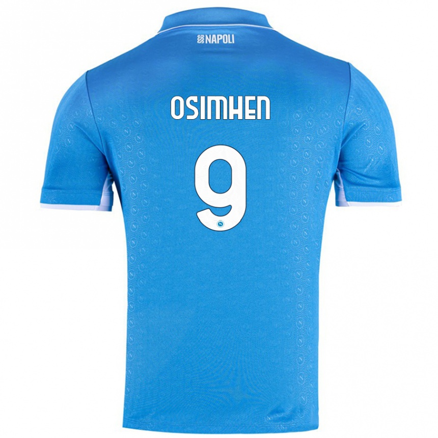 Kids Football Victor Osimhen #9 Sky Blue Home Jersey 2024/25 T-Shirt Australia