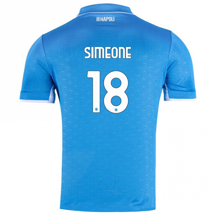 Kids Football Giovanni Simeone #18 Sky Blue Home Jersey 2024/25 T-Shirt Australia