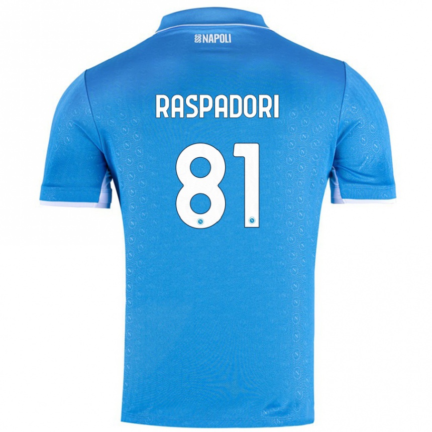 Kids Football Giacomo Raspadori #81 Sky Blue Home Jersey 2024/25 T-Shirt Australia