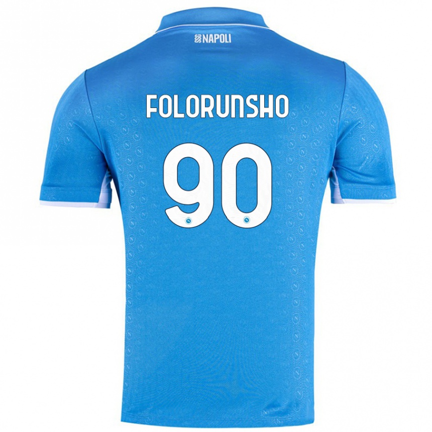 Kids Football Michael Folorunsho #90 Sky Blue Home Jersey 2024/25 T-Shirt Australia