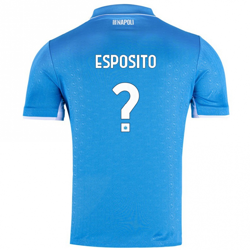 Kids Football Mattia Esposito #0 Sky Blue Home Jersey 2024/25 T-Shirt Australia