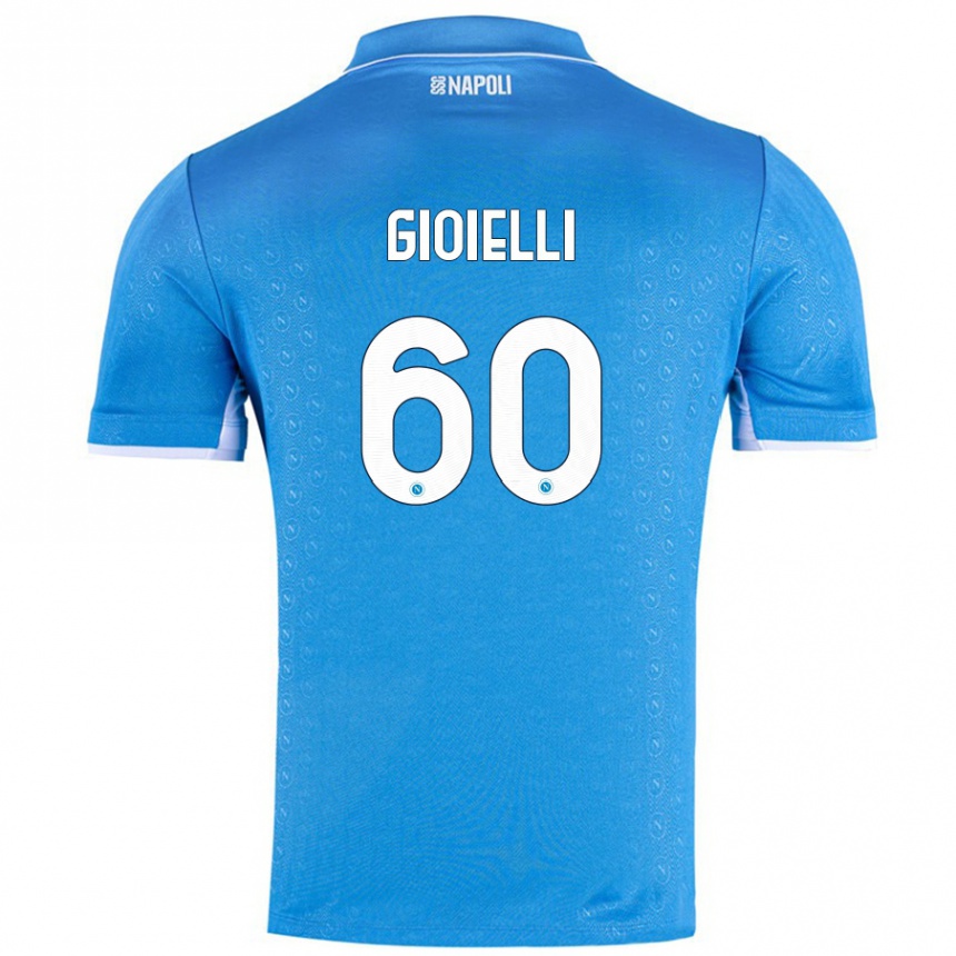 Kids Football Francesco Gioielli #60 Sky Blue Home Jersey 2024/25 T-Shirt Australia