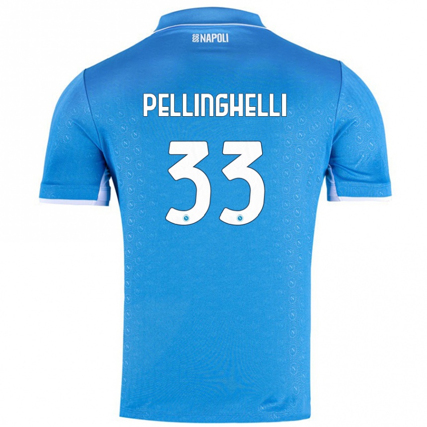 Kids Football Alice Pellinghelli #33 Sky Blue Home Jersey 2024/25 T-Shirt Australia