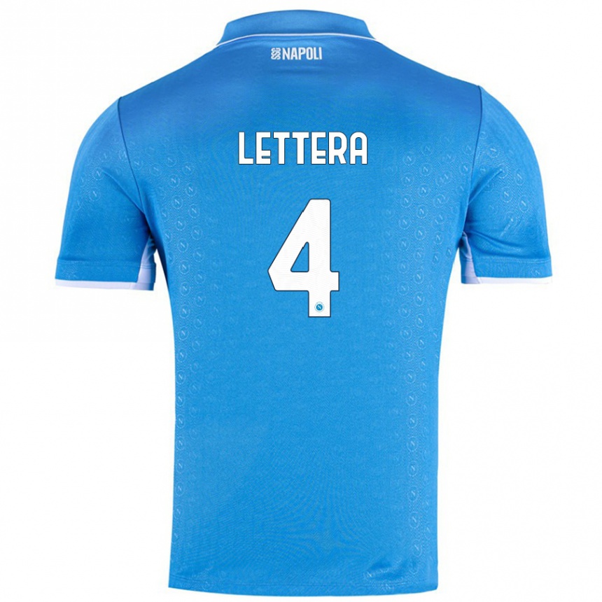 Kids Football Alessio Lettera #4 Sky Blue Home Jersey 2024/25 T-Shirt Australia