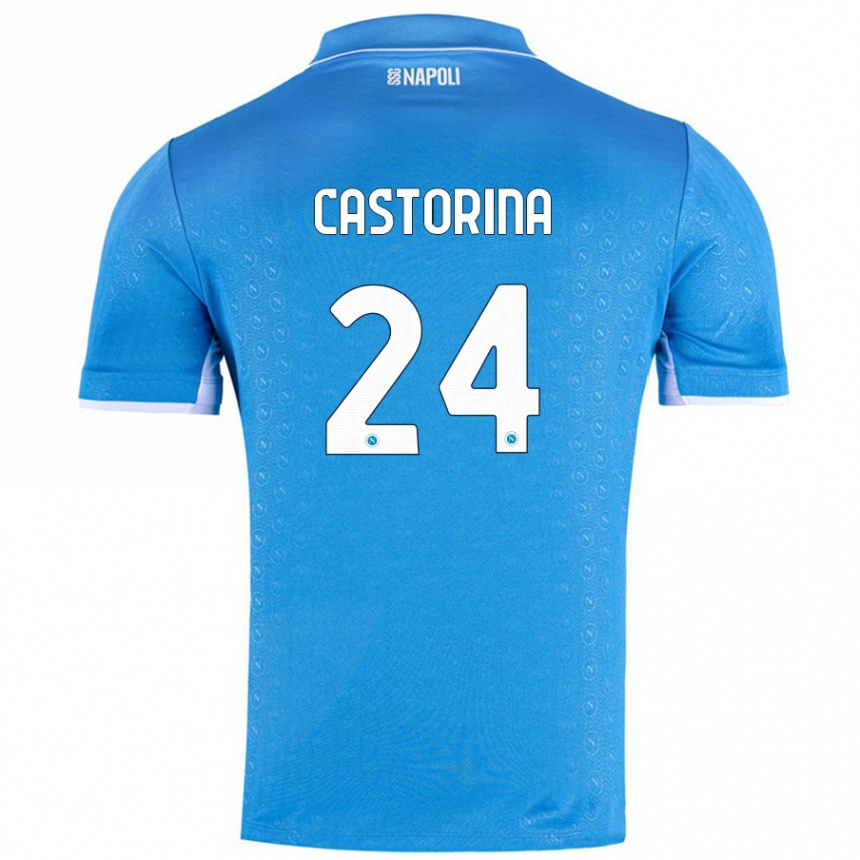 Kids Football Alessandro Castorina #24 Sky Blue Home Jersey 2024/25 T-Shirt Australia