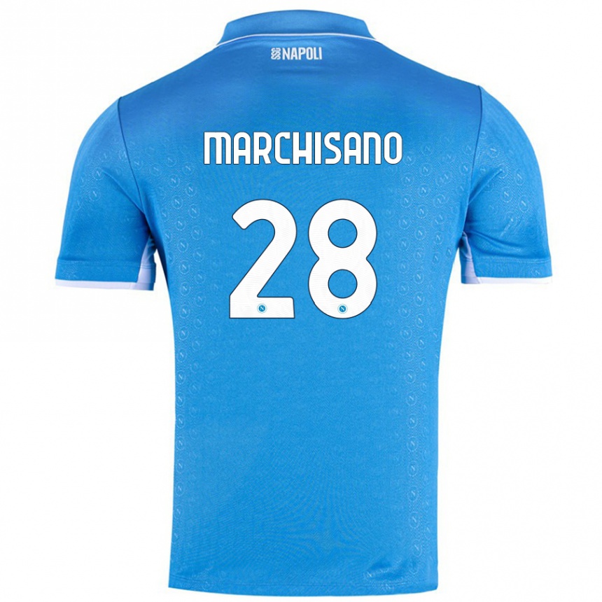 Kids Football Matteo Marchisano #28 Sky Blue Home Jersey 2024/25 T-Shirt Australia