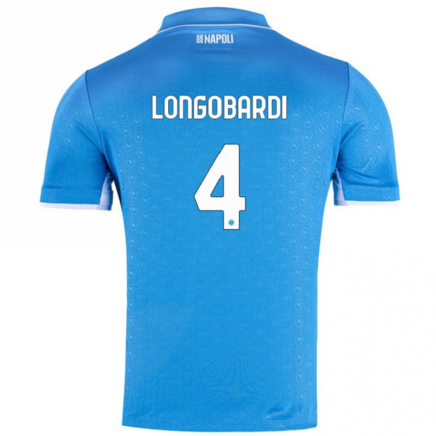 Kids Football Salvatore Longobardi #4 Sky Blue Home Jersey 2024/25 T-Shirt Australia