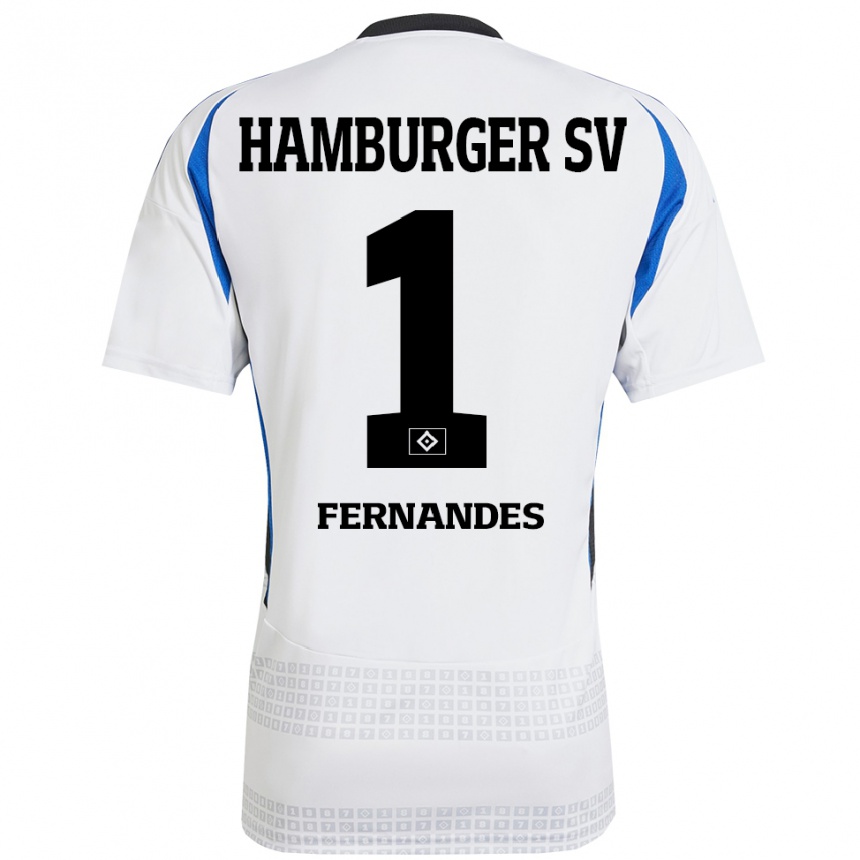 Kids Football Daniel Heuer Fernandes #1 White Blue Home Jersey 2024/25 T-Shirt Australia