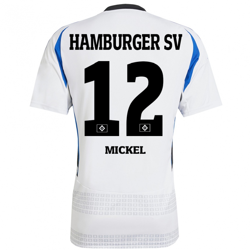 Kids Football Tom Mickel #12 White Blue Home Jersey 2024/25 T-Shirt Australia