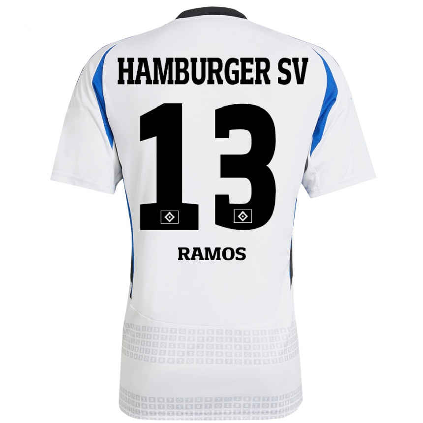 Kids Football Guilherme Ramos #13 White Blue Home Jersey 2024/25 T-Shirt Australia