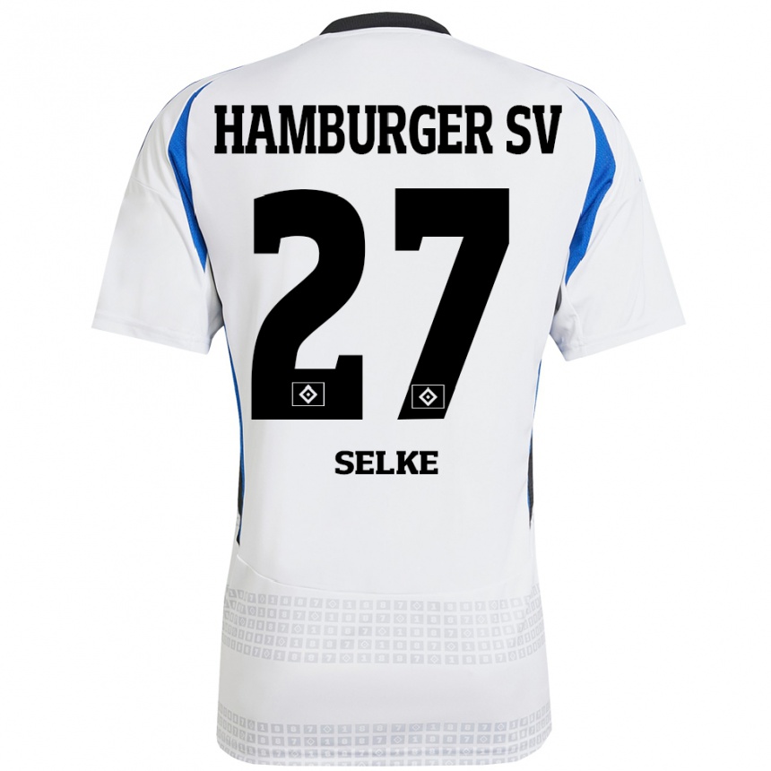 Kids Football Davie Selke #27 White Blue Home Jersey 2024/25 T-Shirt Australia