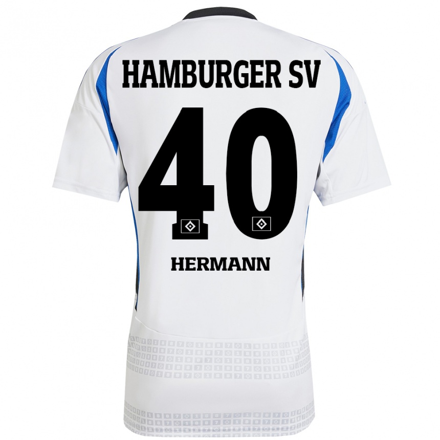 Kids Football Hannes Hermann #40 White Blue Home Jersey 2024/25 T-Shirt Australia