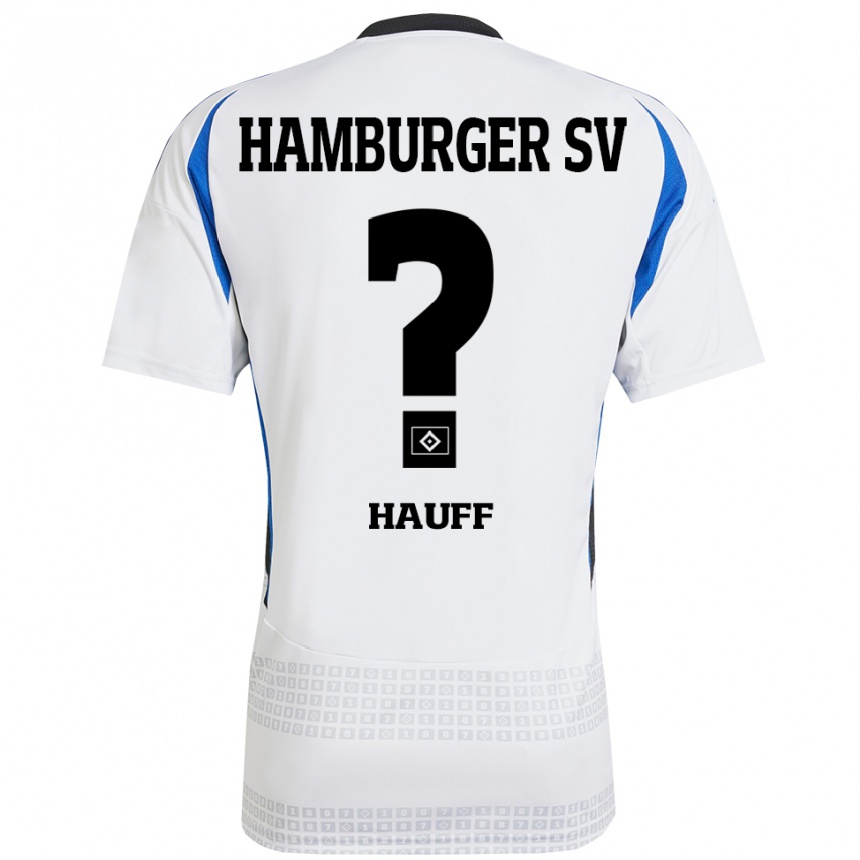 Kids Football Daniel Hauff #0 White Blue Home Jersey 2024/25 T-Shirt Australia