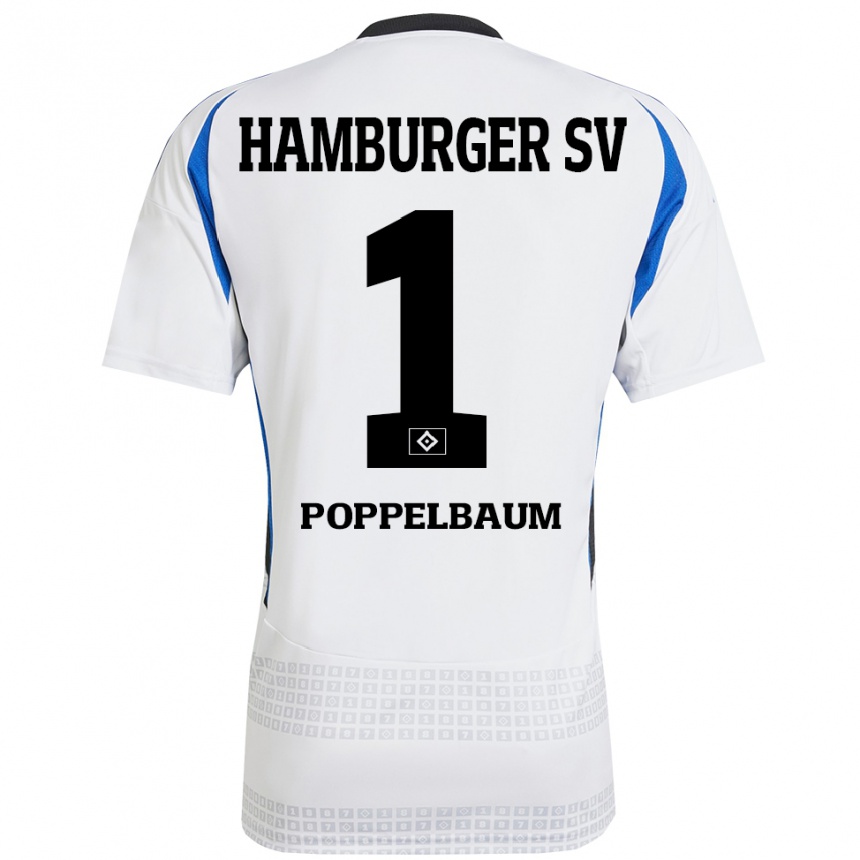 Kids Football Colin Poppelbaum #1 White Blue Home Jersey 2024/25 T-Shirt Australia