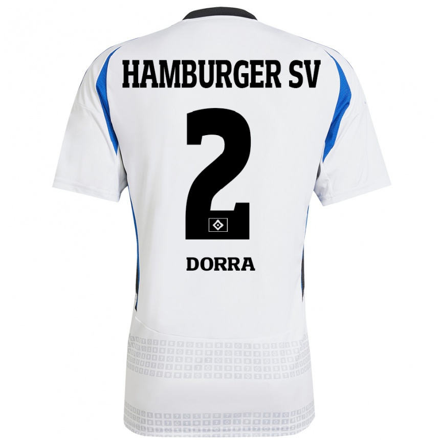 Kids Football Raphael Dorra #2 White Blue Home Jersey 2024/25 T-Shirt Australia