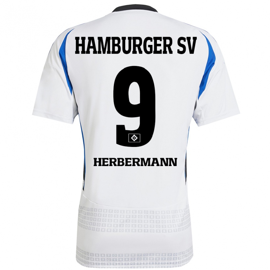 Kids Football Kevin Herbermann #9 White Blue Home Jersey 2024/25 T-Shirt Australia