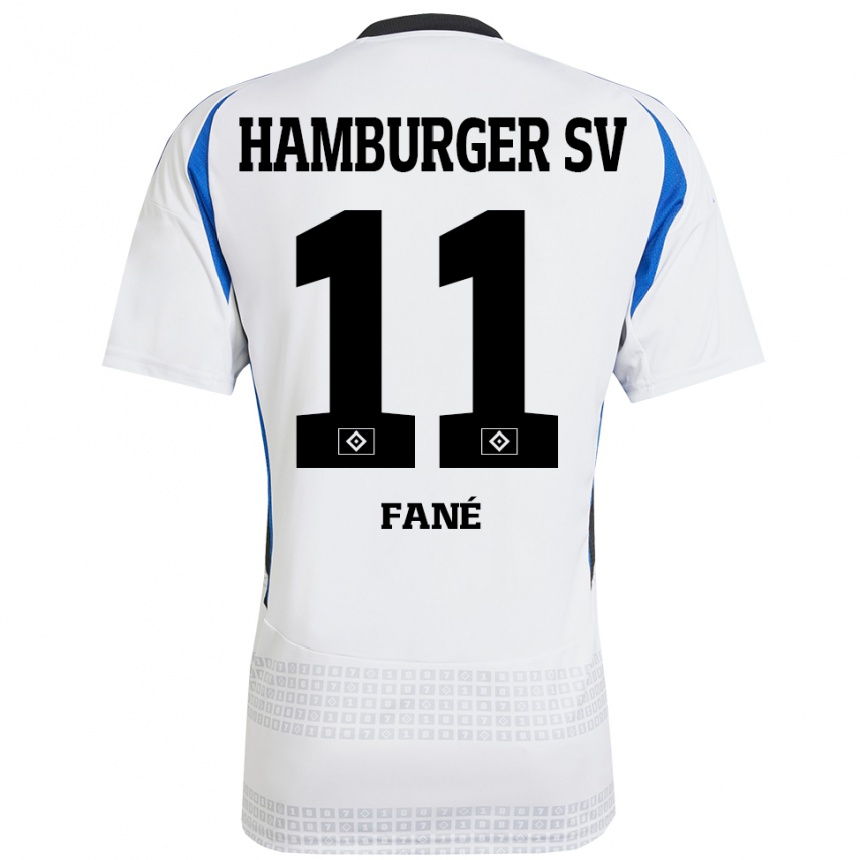 Kids Football Sidi Fané #11 White Blue Home Jersey 2024/25 T-Shirt Australia