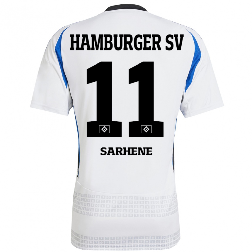 Kids Football Clement Nana-Sarhene #11 White Blue Home Jersey 2024/25 T-Shirt Australia