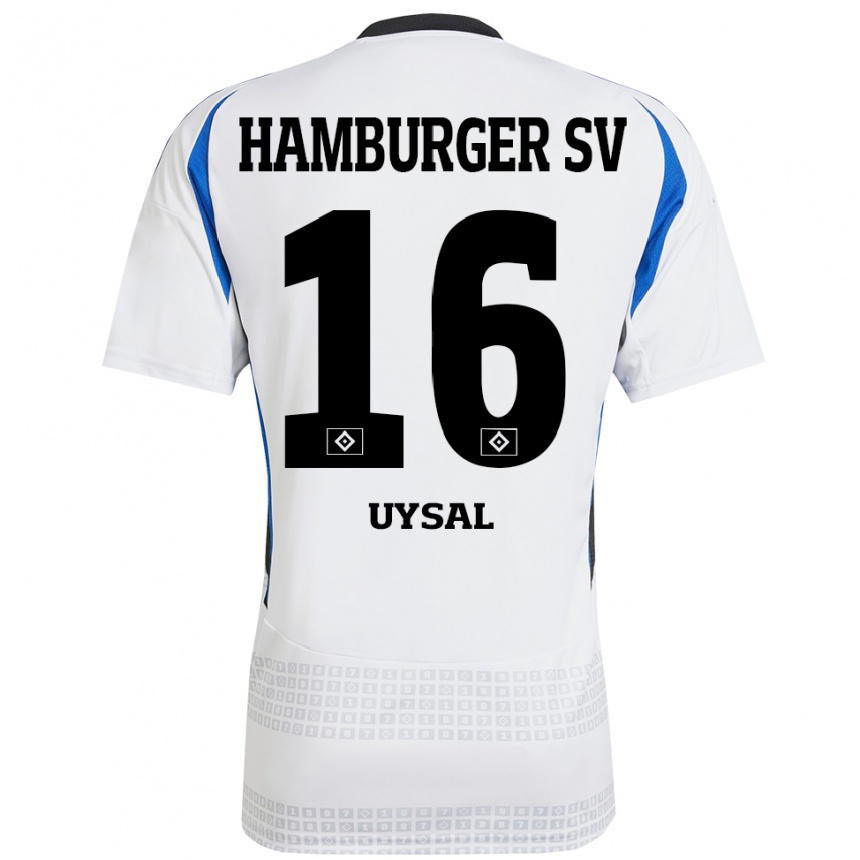 Kids Football Samed Uysal #16 White Blue Home Jersey 2024/25 T-Shirt Australia