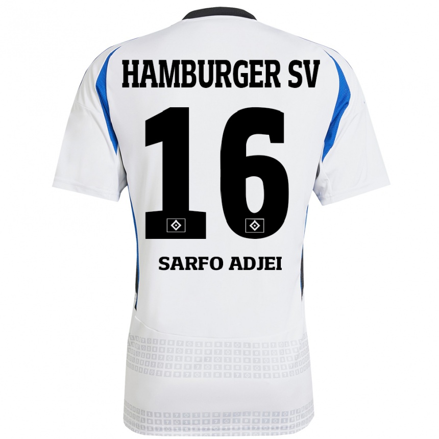 Kids Football Maximilian Sarfo-Adjei #16 White Blue Home Jersey 2024/25 T-Shirt Australia