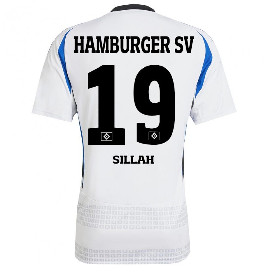 Kids Football Omar Sillah #19 White Blue Home Jersey 2024/25 T-Shirt Australia