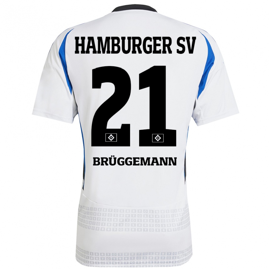 Kids Football William Brüggemann #21 White Blue Home Jersey 2024/25 T-Shirt Australia