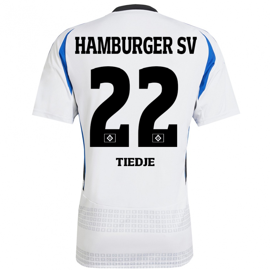 Kids Football Patrick Tiedje #22 White Blue Home Jersey 2024/25 T-Shirt Australia