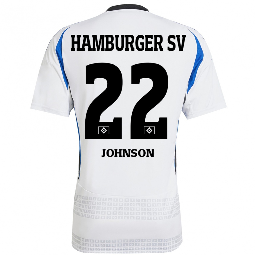 Kids Football Emmanuel Johnson #22 White Blue Home Jersey 2024/25 T-Shirt Australia