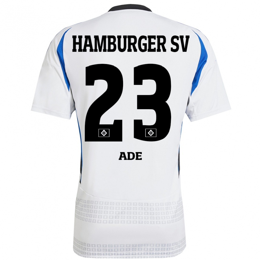 Kids Football Jeremy Ade #23 White Blue Home Jersey 2024/25 T-Shirt Australia