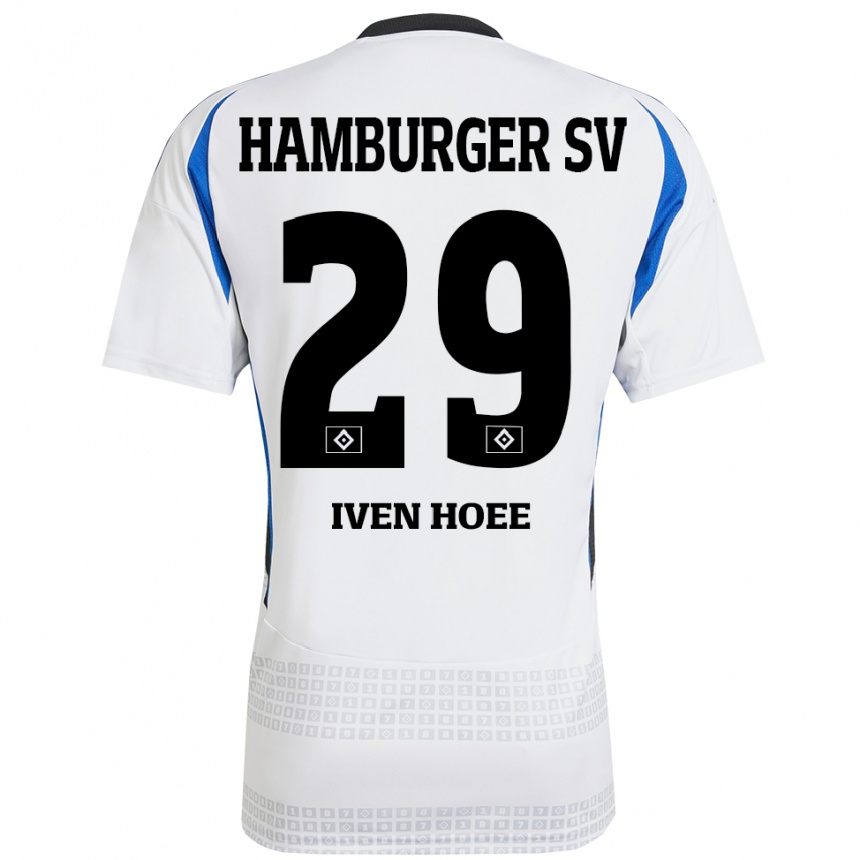 Kids Football Lennart Iven Hoee #29 White Blue Home Jersey 2024/25 T-Shirt Australia