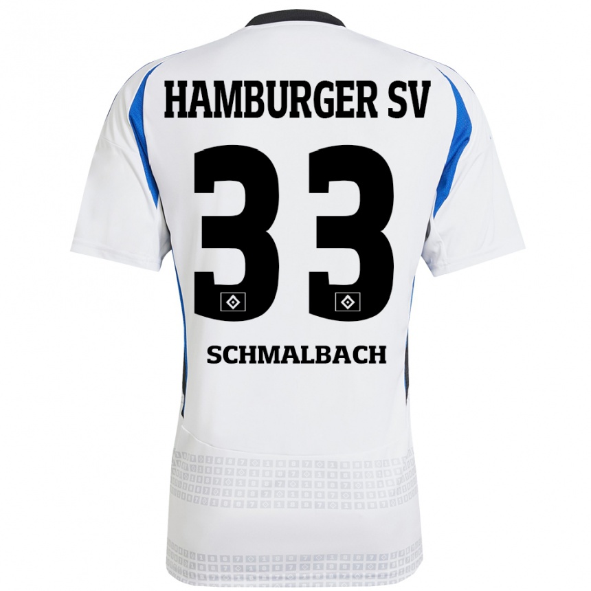 Kids Football Sebastian Schmalbach #33 White Blue Home Jersey 2024/25 T-Shirt Australia