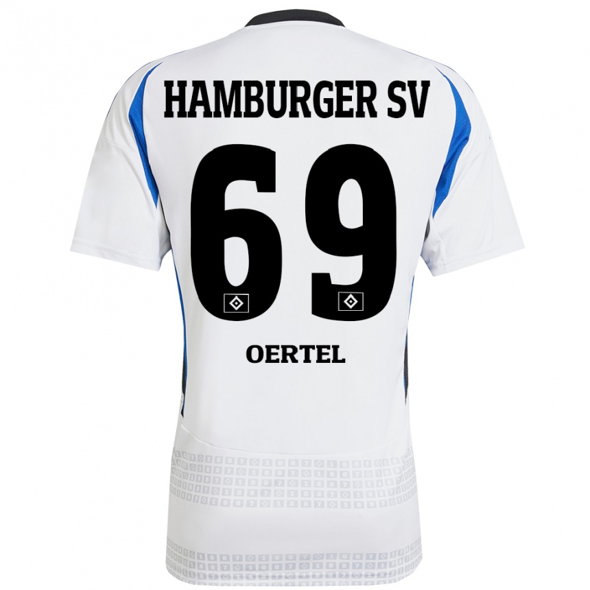 Kids Football Jan Oertel #69 White Blue Home Jersey 2024/25 T-Shirt Australia