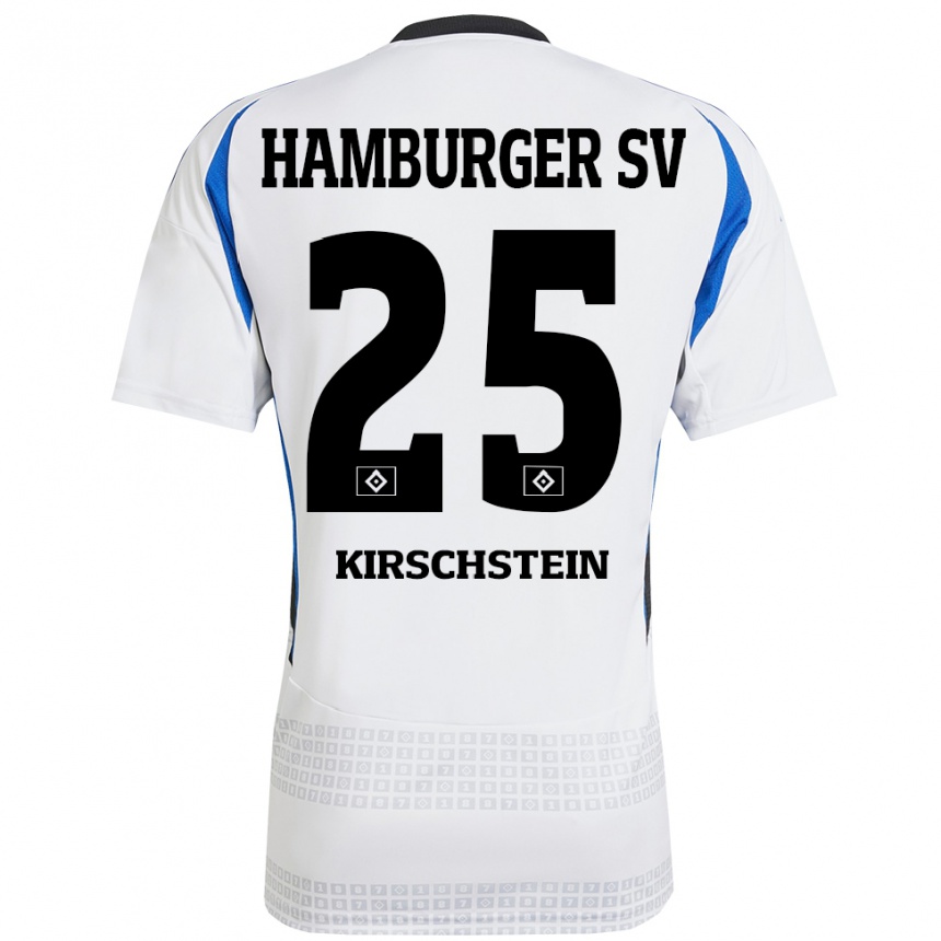 Kids Football Merle Kirschstein #25 White Blue Home Jersey 2024/25 T-Shirt Australia