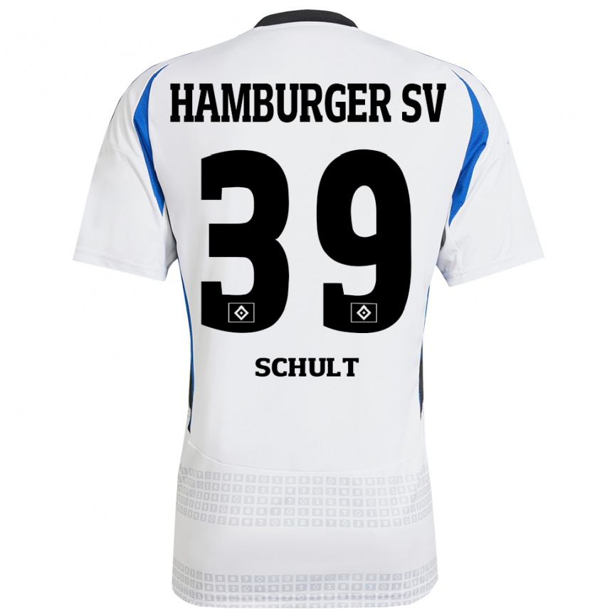 Kids Football Almuth Schult #39 White Blue Home Jersey 2024/25 T-Shirt Australia