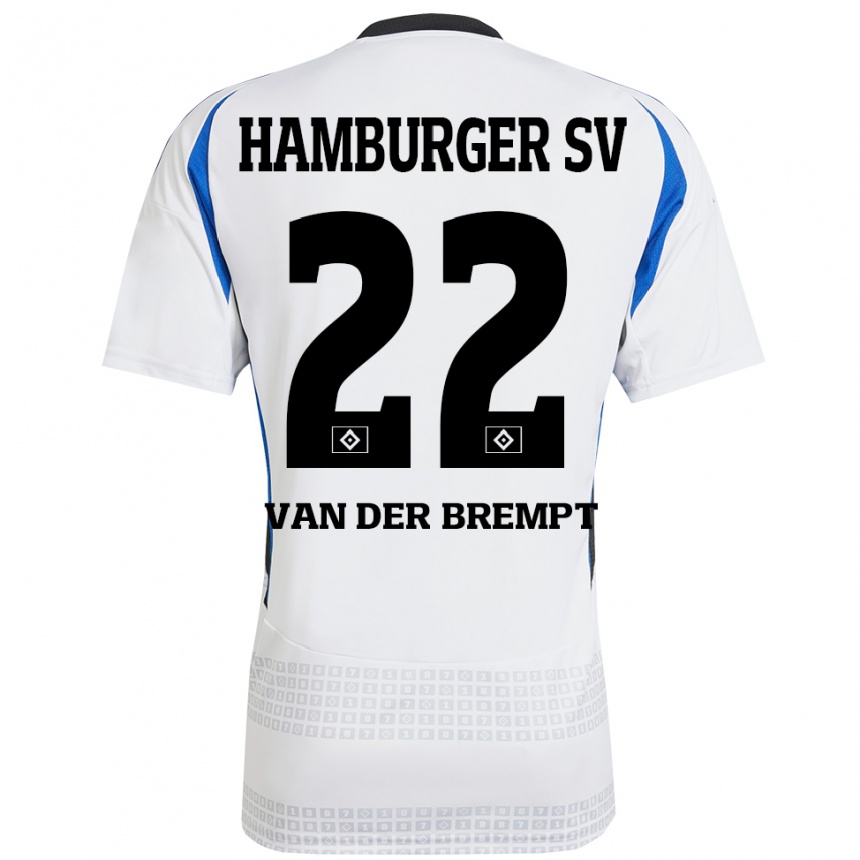 Kids Football Ignace Van Der Brempt #22 White Blue Home Jersey 2024/25 T-Shirt Australia